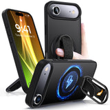 Shields Up for iPhone 17 Air Case with Stand, 17 Air Phone Case with Ring Holder & Phone Grip [Compatible with MagSafe] Transluc