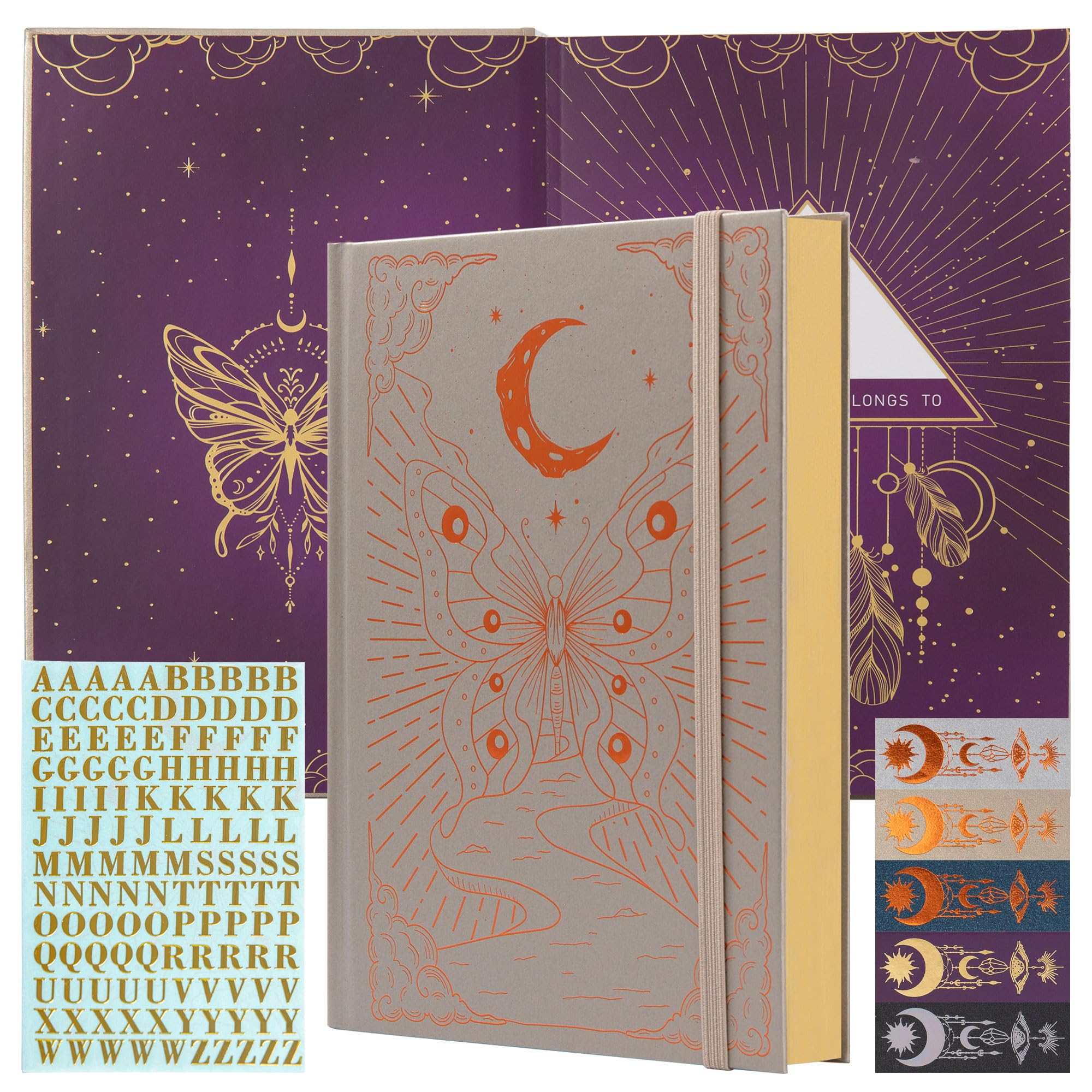 TIEFOSSI Dotted Journal Notebook, Butterfly Journal for Women Men,160GSM Thick Paper with 256 Numbered Pages, A5 Hardcover Journ