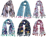 Fusfus WomenS Printed Chiffon Scarves And Stoles, Free Size(Multicolour, Fs816) Pack Of 6 (Multicolor2)