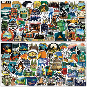 100 Pcs Wilderness Hiking Adventure National Natural Park Outdoor Camping Stickers, Must-Have Sticker Signs for Outdoor Lovers a