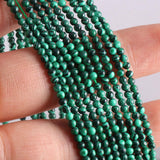 155pcs 2mm Natural Malachite Stone Loose Round Beads Gemstone Smooth Samll Spacer Beads for jewerly Making Bracelet Necklace