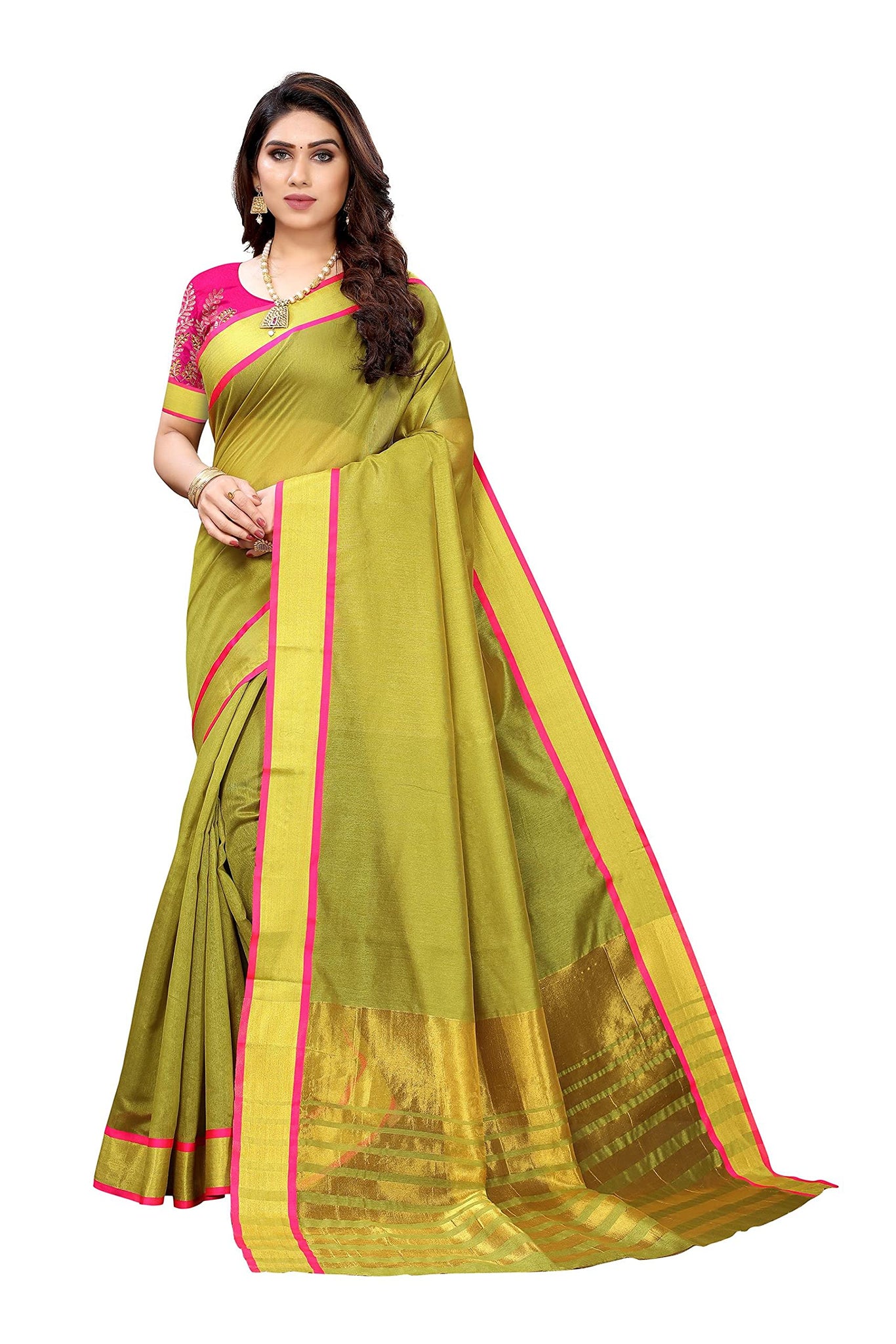 Anni Designer Women'S Art Silk Printed Saree With Blouse Piece (Swak Green_Green),Green,Free