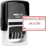 MaxMark Office Self Inking Date Stamp with Phrase Mailed - Red Ink