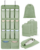 Bagsmart Hanging Compression Packing Cubes 6 Set Cruise Travel Essentials, Forest Green, Small