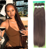 Flax Brown Braiding Hair Pre Stretched 8# Knotless Braids Hair Extension for Braiding