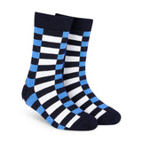 Dynamocks MenS And WomenS Combed Cotton Checks Crew Length Socks (Multicolour, Free Size) (Sublime 4.0 Blue Crew)
