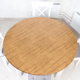 Wood Grain Round Tablecloth Elastic Edge Elastic Plastic Tablecloth Flannel Backing Tablecover Protector Waterproof Fitted Oilcl