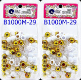 Tara Glitter Color 12 MM Plastic Beads For Braid Hair 150 Pieces In One Pack (PACK OF 2, WT-CL-GD)