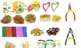 Silk Thread Jewellery Making Kit Includes Tools,Chains,Silk Thread, Bead Caps, Jhumka Base,Chains Findings