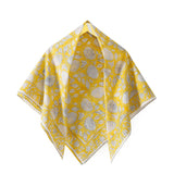 Ravaiyaa Attitude Is Everything Sanganer Hand Block Printed Scarves Pure Cotton Scarf Square Hijab Dupatta 40 X 40 Inch (Yel