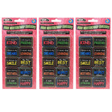 Ashley Productions Non-Magnetic Mini Whiteboard Erasers, Character Building, 10 Per Pack, 3 Packs