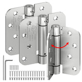 ISOKER 3-Pack Self Closing Door Hinges, 4 Inch Spring Loaded Door Hinges, Adjustable Tension for Exterior,Garage, Front Back Doo