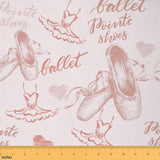 Feelyou Ballet Upholstery Fabric, Girls Ballet Dancer Dress Shoes Fabric by The Yard, Elegant Swan Decorative Fabric for Upholst