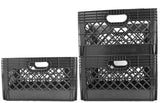JEZERO 24 Quart 3-Pack Heavy Duty Plastic Crate | Stackable Multi-Purpose Storage Bin for Garage, Home, Office, Groceries, Outdo