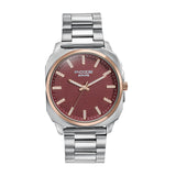 Sonata Poze 6 Chrome Calling Quartz Red Round Dial Men'S Watch | Stainless Steel Strap Material | Watches For Men Analog - Sp700