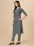 Wedani Women'S Cotton Round Neck Casual Wear Straight Kurta (Krt514) (Dark Grey Medium),DARK GREY,S,Cotton,A-Line,