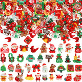 Giegxin 40 Pcs Christmas Resin Charm Kawaii Red Cardinal Candy Canes Santa Claus Flat Back Cabochon Accessories Cute Embellishme