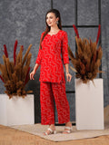 Gosriki Women'S Rayon Blend Bandhej Printed Ethnic Co-Ord Set (Nesta Red-Nl-Gs_M_Red_Medium),Red,,B0D4ZF5DVH