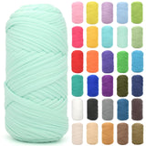 Tshirt Yarn for Crocheting,Mint Green T Shirt Chunky Elastic Fabric Thick T-Shirt Crochet Yarn for Beginners Crocheting Hand Kni