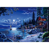 Moonlit Lakeside Retreat 1000 Piece Puzzle for Adults, Fun Puzzles for Adults 1000 Pieces with HD Print & Poster, 27.5 * 19.7 in