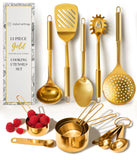 Styled Settings Gold Cooking Utensils with Measuring Cups & Spoons,13-Piece