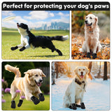 DOGOYS Dog Shoes, Outdoor Dog Boots Non-Slip Waterproof Dog Booties for Medium to Large Dogs 4Pcs for Winter Snowy Day, Summer H