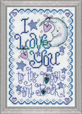 Design Works Crafts To the Moon, 5 x 7 Cross Stitch Kit, 5x7 14 Count