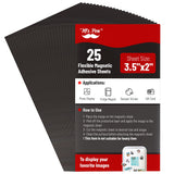 Mr. Pen- Adhesive Magnetic Sheets, 3.5 x 2, 25 Pack, Cuttable Magnets Flexible Magnet Sheets with Adhesive for Crafts Photos, Cl
