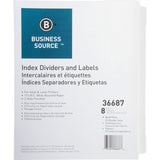 Business Source Index Dividers, 3HP, 8Tab, 25 Set/Pack, 11x81/2, White (36687)