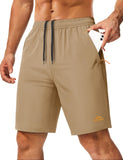 MAGCOMSEN Hiking Shorts Men Summer Breathable Gym Travel Shorts Fitness Running Camping Work Athletic Workout Active Khaki 32