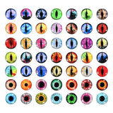PATIKIL 15mm Dragon Eyes, 100 Pcs Round Glass Eyes Animals Crochet Eyes for Clay Doll Making Craft DIY Findings Jewelry Making, 