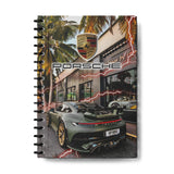 Zenithink Porsche Sports Car Wiro Journal Notebook | 80 Gsm Paper With 350Gsm Hard Cover | Single Ruled | Pages 160 | A5 Size 