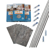 Palisade 25.6 in. x 14.8 in. Interlocking Vinyl Tile Shower and Tub Surround Kit in Spanish Marble