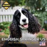 English Springer Spaniel Calendar 2027 - 16 Month Dog Wall Calendar, Monthly Planner, Large Writing Blocks, Thick No Bleed Paper
