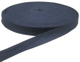 50 Yards Herringbone Tape Ribbon, Cotton Ribbon for Sewing (Navy, 3/8in)