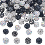 PH PandaHall 4 Colors Black White Rhinestones Beads 100pcs Crystal Diamond Beads 10mm Pave Disco Ball Bead Polymer Clay Craft Be