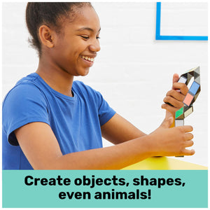 Rubiks Twist, Colorful 3D Puzzle Classic Brain Teaser Retro Fidget Toy Bend & Twist Into Shapes Objects Animals, for Adults & Ki