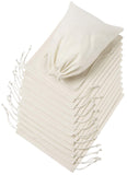 Produce Bags 12Pack 100 Percent Cotton Muslin With Drawstring For Storage Pantry Gifts Unbleached (9 x 12 inch, Beige)