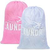2 Pack Large Mesh Laundry Bag, Heavy Duty Laundry Bags with Drawstring, Laundry Hamper Liner, Machine Washable, for Travel, Stor