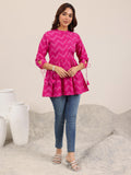 Libas Women'S Cotton Printed Anarkali Kurti (29632_Pink_L)