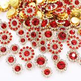 100pcs Sew on Rhinestones Crystal Gems Sunflower with Gold Claw Mixed 8mm 10mm 12mm 14mm for Sewing Dress Clothes Shoes Wedding 
