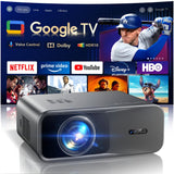 [Official Google TV]Smart Projector 4K Supported with WiFi & Bluetooth, Built-in Official Apps, GoogIe Voice, Outdoor Movie Proj