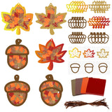 LUFEEMGA 30PCS Fall Acorn & Maple Leaf Crafts Kit DIY with Tissue Paper Sign, Autumn Party Back to School Classroom Thanksgiving