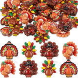 Colingmill 40 Pcs Thanksgiving Turkey Resin Flatback Charms Turkey Craft Kit Resin Embellishment Bulk Mini Flatback Accessories 