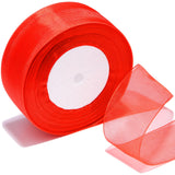 Bsikon 1-1/2 Inch Sheer Organza Ribbon 50 Yards Red Chiffon Ribbon for Gift Wrapping,Bouquets,Wedding,DIY Craft