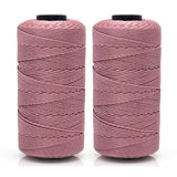 Tsuisho 2 Rolls 1.5mm x 219 Yards Polyester String Cord for Knitting and Crochet, 100% Polypropylene Macrame Cord for Hats, Bags