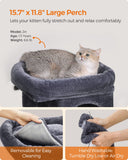 Feandrea Cat Tree, 26.4-Inch Cat Tower, S, Cat Condo for Kittens up to 7 lb, Large Cat Perch, 2 Cat Caves, Scratching Post, Smok