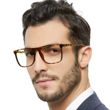 MARE AZZURO Reading Glasses Men Square Readers 0 1.0 1.25 1.5 1.75 2.0 2.25 2.5 2.75 3.0 3.5 4.0 5.0 6.0 (Brown 125)