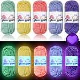 WILLBOND 5 Rolls Glow in The Dark Yarn Luminous Crochet Yarn for Crocheting DIY Knitting Glow Fingering Sewing Supplies for Hall