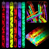 Meooeck 80 Pcs Halloween Glow Sticks Bulk Party Pack, Hanging Wands in 6 Design Bulk for Halloween Party Favors Supplies, Glow i
